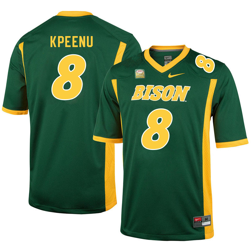 Men #8 Barika Kpeenu North Dakota State Bison College Football Jerseys Sale-Green